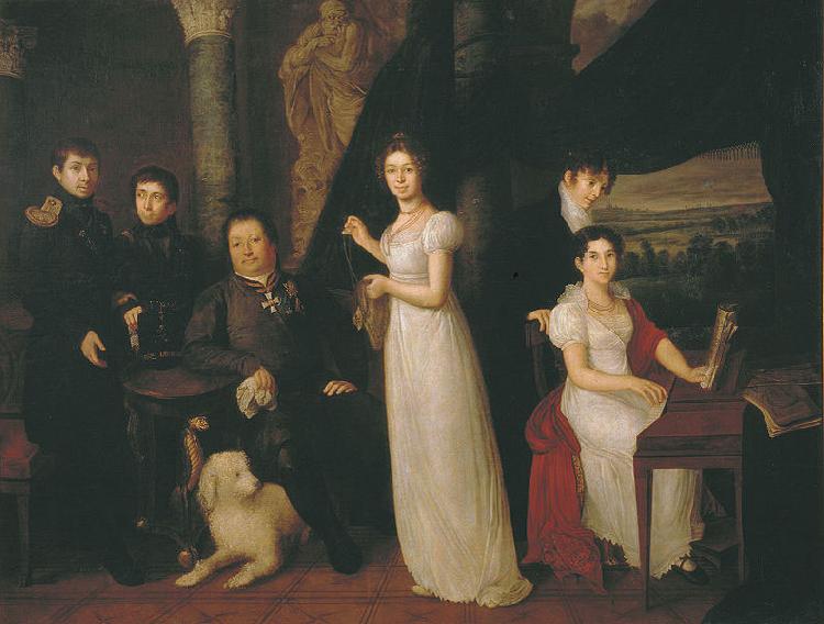 Vasily Tropinin Family portrait of counts Morkovs, France oil painting art